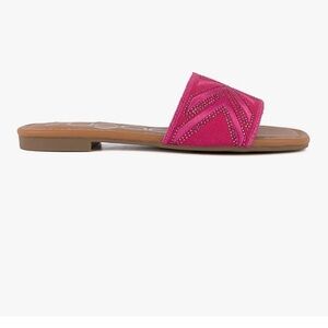 Sugar Fuchsia Rhinestone Embellished Slide Sandals